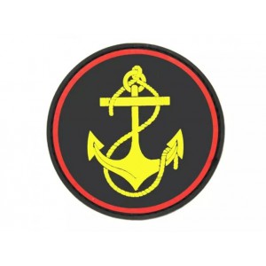 Нашивка PVC/ПВХ с велкро "Морская пехота" размер 85 желтый и красный на черном